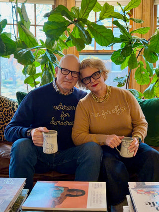 "run for office" Women's Crewneck Cashmere Core LINGUA FRANCA NYC