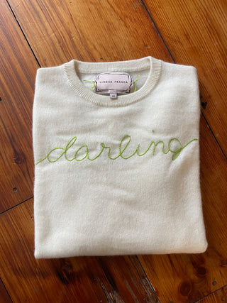 "darling" Crewneck Sweater Lingua Franca NYC   