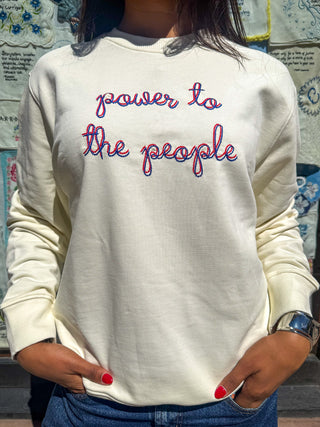 "power to the people" Women's Sweatshirt