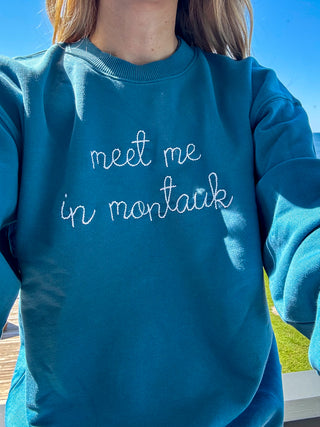 "meet me In montauk" Women's Sweatshirt  Lingua Franca NYC   