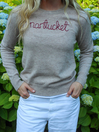 "nantucket" Crewneck Sweater Lingua Franca NYC   