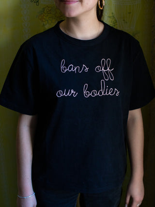 "bans off our bodies" T-Shirt  Lingua Franca NYC Black XS 