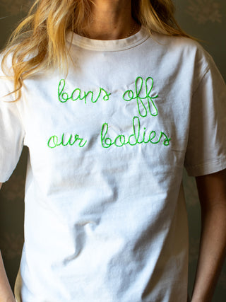"bans off our bodies" T-Shirt  Lingua Franca NYC White XS 