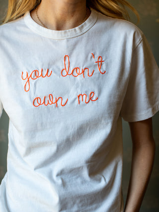 "you don't own me" T-Shirt  Lingua Franca NYC White XS 