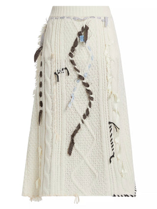Jade Cable Knit Skirt
