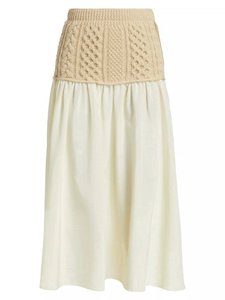 Mekas Knit Combo Drop Waist Skirt