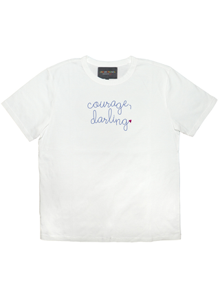 "courage, darling" Women's T-Shirt T-Shirt LINGUA FRANCA NYC White XS