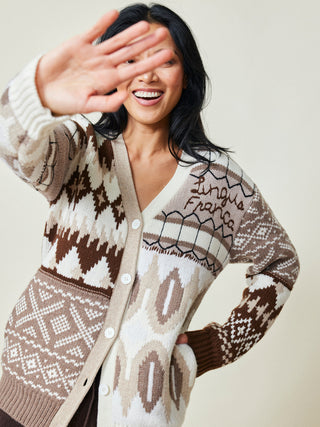 Lucy Oversized Cardigan Sweater Lingua Franca NYC   