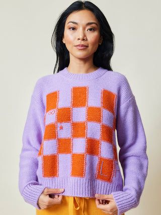 Janell Crewneck Sweater Lingua Franca NYC Soft Purple XS 