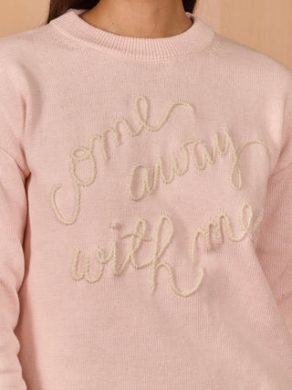 "Come Away With Me" Embroidered Maxine Sweater