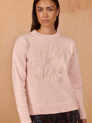 "Come Away With Me" Embroidered Maxine Sweater
