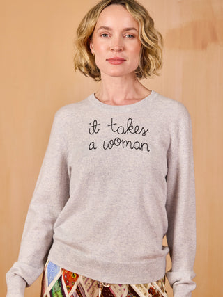 "it takes a woman" Women's Crewneck