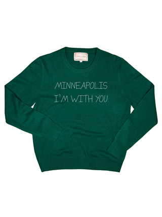 "minneapolis i'm with you" Women's Crewneck Cashmere Core LINGUA FRANCA NYC