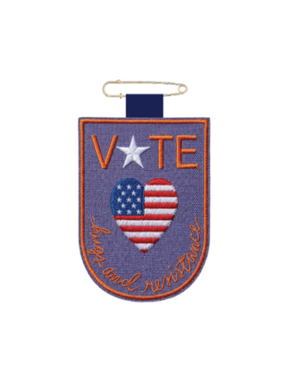 Hugs and Resistance Vote Patch (with pin)