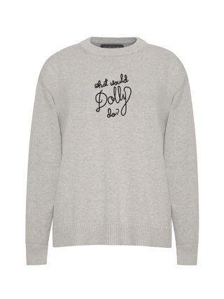 "what would dolly do?" graphic maxine sweater