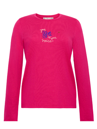 "your vote, your voice" with Peace Sign Mara Crewneck