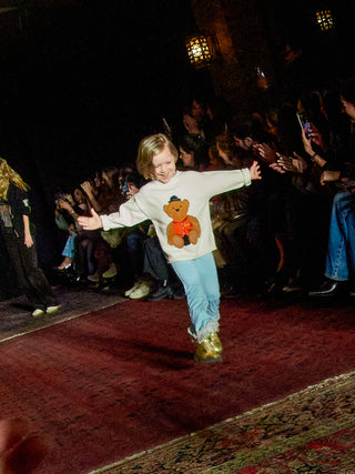 Kids' Bo Bear Cotton Crewneck RTW LINGUA FRANCA NYC