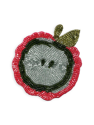 Beaded Red Apple Patch Patch Lingua Franca NYC   