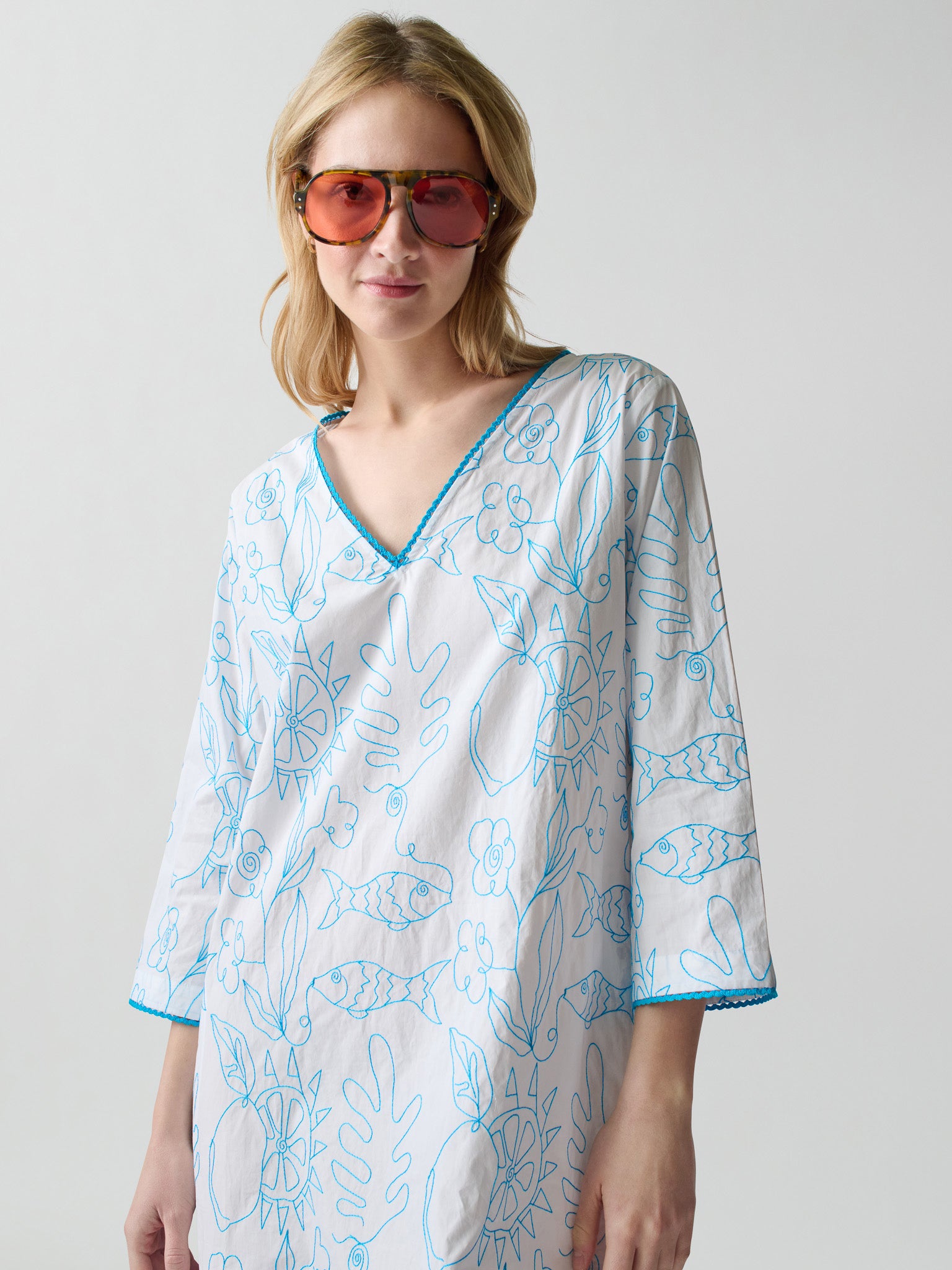 petra embroidered tunic dress Petra Tiered Tunic Dress