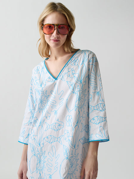Petra Caftan White Multi / XS/SM