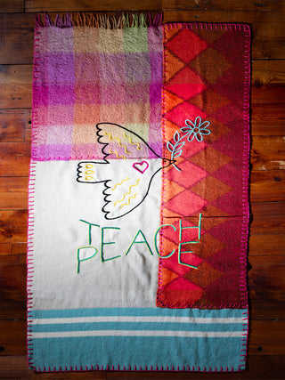 "teach peace" Blanket  Lingua Franca NYC   