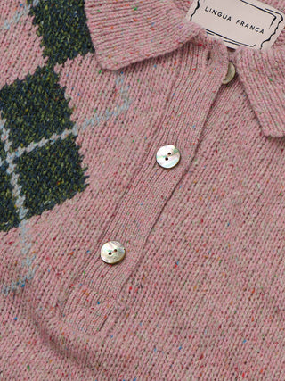 Lee Tweed Argyle Polo Shirts & Tops Lingua Franca   