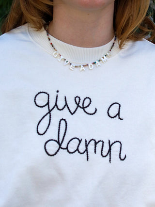 GIVE A DAMN necklace jewelry Brinker & Eliza   