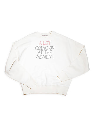 "A LOT GOING ON AT THE MOMENT" Sweatshirt Sweater Lingua Franca NYC Cream XS 