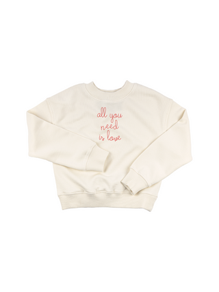 "all you need is love" Kids' Sweatshirt Sweatshirt Ecovest Cream 2T