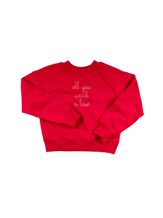 "all you need is love" Kids' Sweatshirt Sweatshirt Ecovest Red 2T