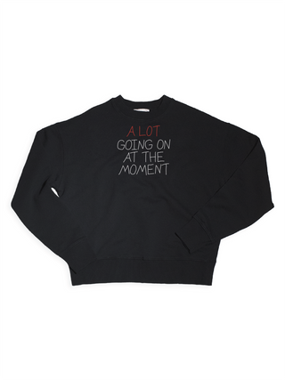 "A LOT GOING ON AT THE MOMENT" Sweatshirt Sweater Lingua Franca NYC Black XS 