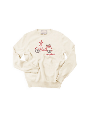 Arrivederci Crewneck Sweater Lingua Franca NYC Cream XS 