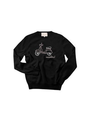 Arrivederci Crewneck Sweater Lingua Franca NYC Black XS 