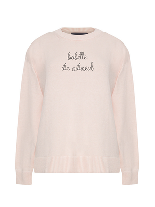 "babette ate oatmeal" Maxine Sweater Cotton Cashmere LINGUA FRANCA NYC Pale Pink XS