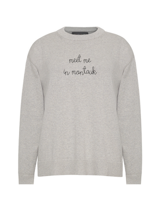 "meet me in montauk" Maxine Sweater Cotton Cashmere Core LINGUA FRANCA NYC Smoke XS