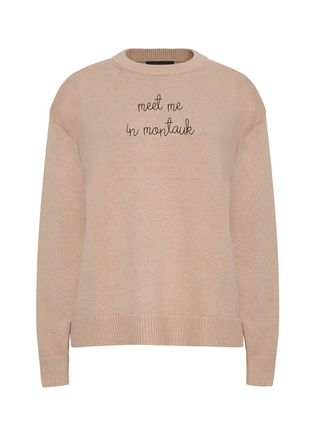 "meet me in montauk" Maxine Sweater Cotton Cashmere Core LINGUA FRANCA NYC Oatmeal XS
