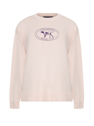 "westminster logo" Maxine Sweater Cotton Cashmere LINGUA FRANCA NYC Pale Pink XS
