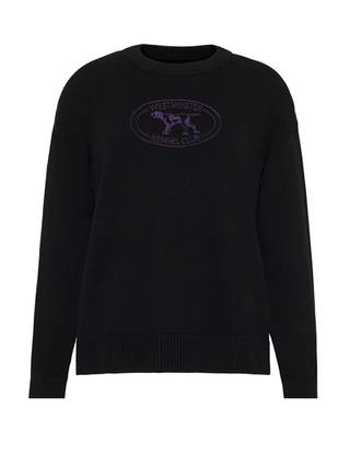 "westminster logo" Maxine Sweater Cotton Cashmere LINGUA FRANCA NYC Black XS