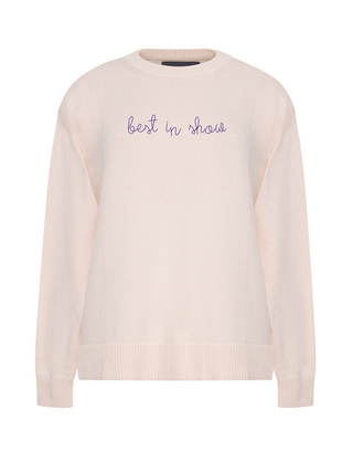 "best in show" Maxine Sweater Cotton Cashmere LINGUA FRANCA NYC Pale Pink XS