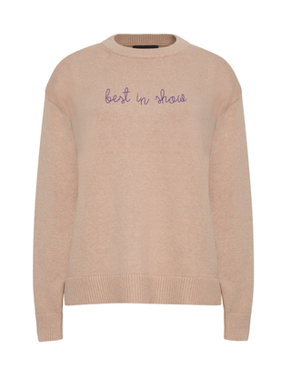 "best in show" Maxine Sweater Cotton Cashmere LINGUA FRANCA NYC Oatmeal XS