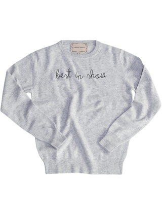 "best in show" Men's Crewneck Cashmere Core LINGUA FRANCA NYC Smoke XS