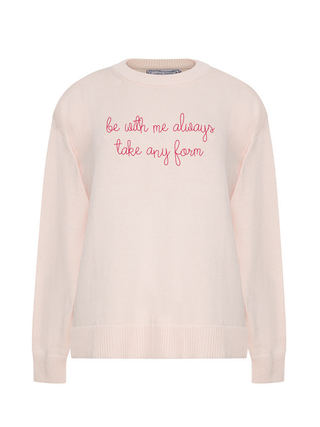 "be with me always take any form" Maxine Sweater Cotton Cashmere LINGUA FRANCA NYC Pale Pink XS