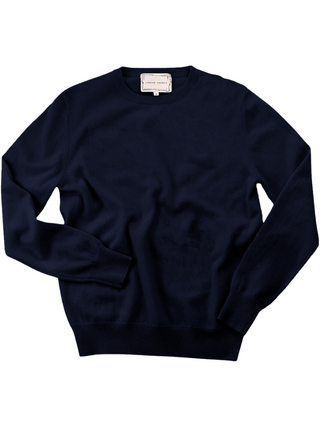 Mens Crewneck, Sans Stitching Custom 002M Lingua Franca NYC Navy XS 