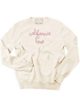 "california love" Women's Crewneck Cashmere Core Donation Cream XS