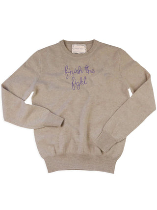 "finish the fight" Crewneck Sweater Lingua Franca Oatmeal XS 