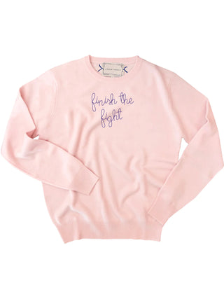 "finish the fight" Crewneck Sweater Lingua Franca Pale Pink XS 