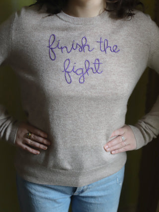 "finish the fight" Crewneck Sweater Lingua Franca   
