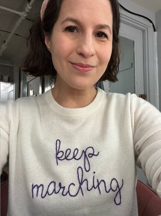 "keep marching" Crewneck Sweater Lingua Franca   