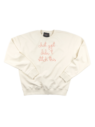 "chat gpt didn't stitch this" Women's Sweatshirt Sweatshirt Ecovest Cream XS 