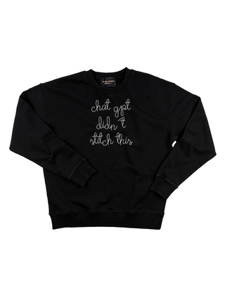 "chat gpt didn't stitch this" Women's Sweatshirt Sweatshirt Ecovest Black XS 